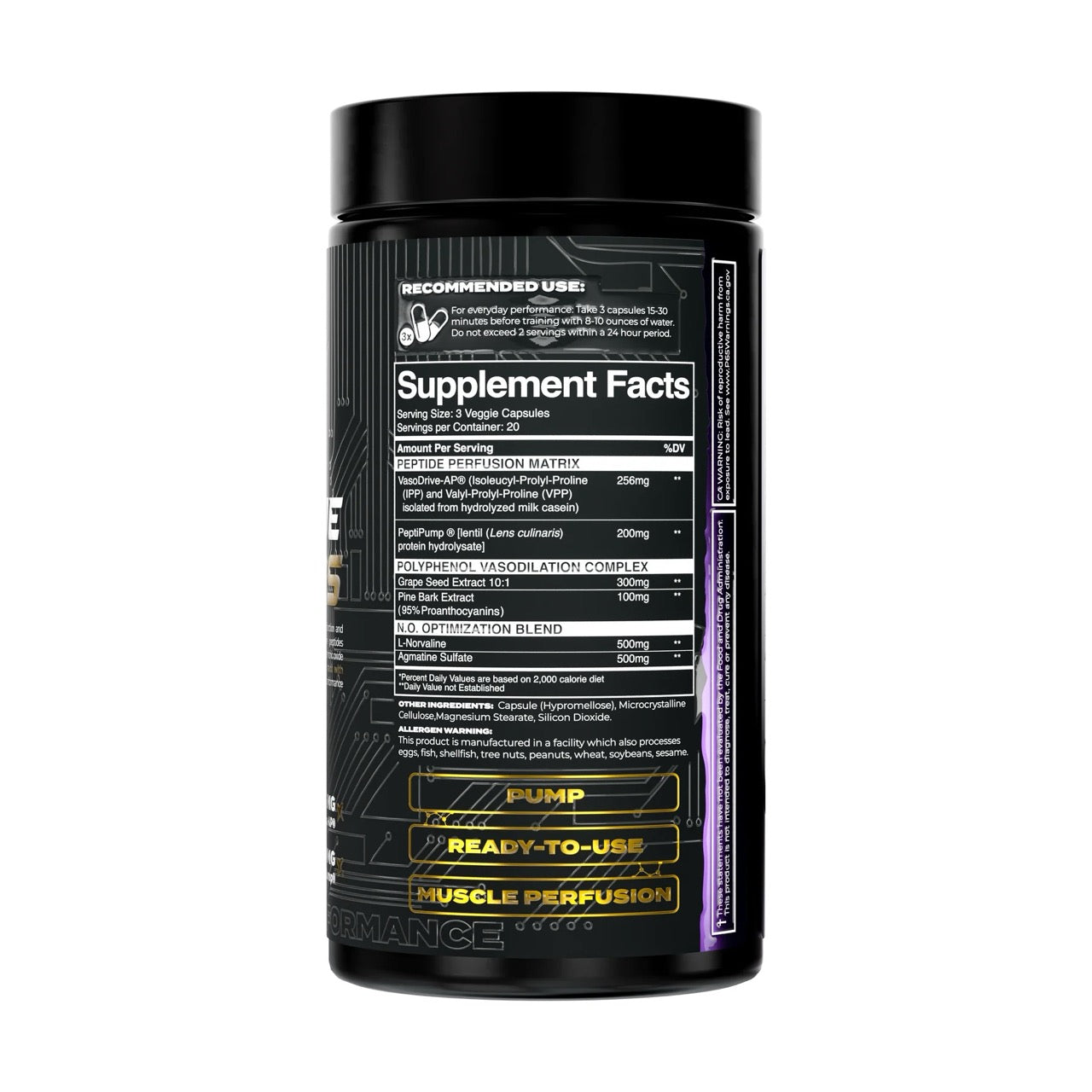 V1 Nutra Peptide Pumps ingredient label