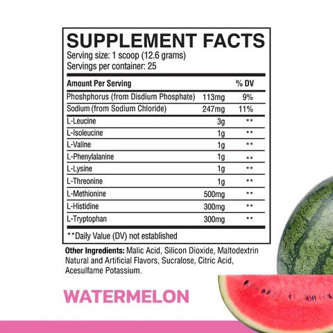 Raw Nutrition EAA ingredient label 2