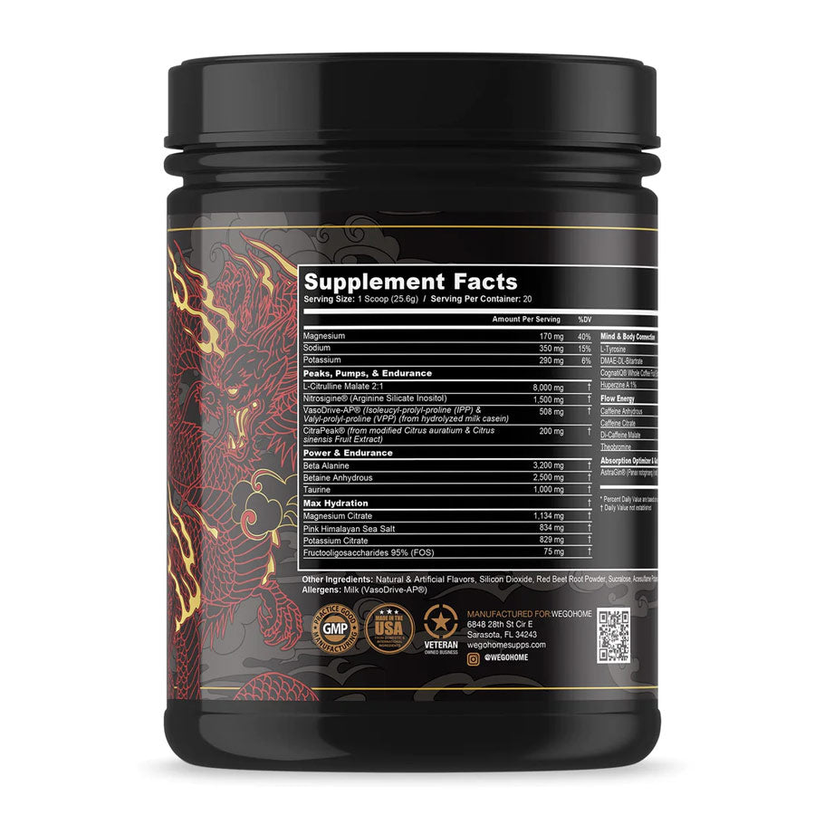 Double Dragon Pre Workout ingredient label 3