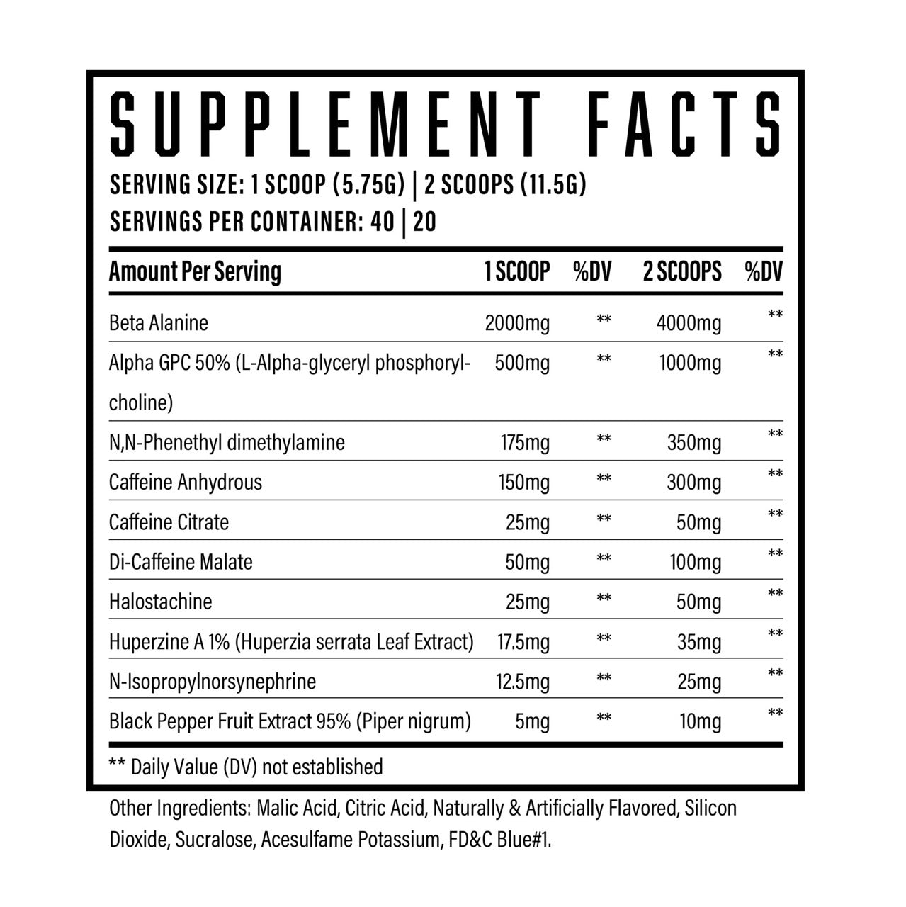 Wrecked Enraged Pre Workout ingredient label 3