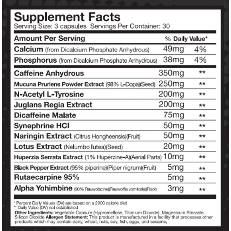 BioLIT Nootropics ingredient label