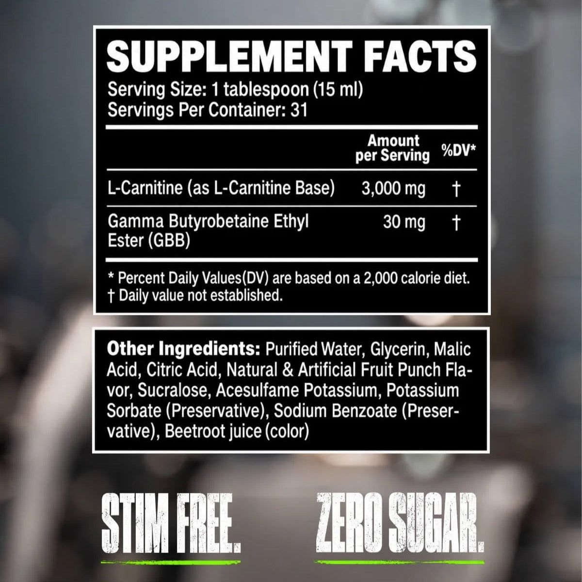 Psycho Pharma Carnitine Shred 3000 ingredient label