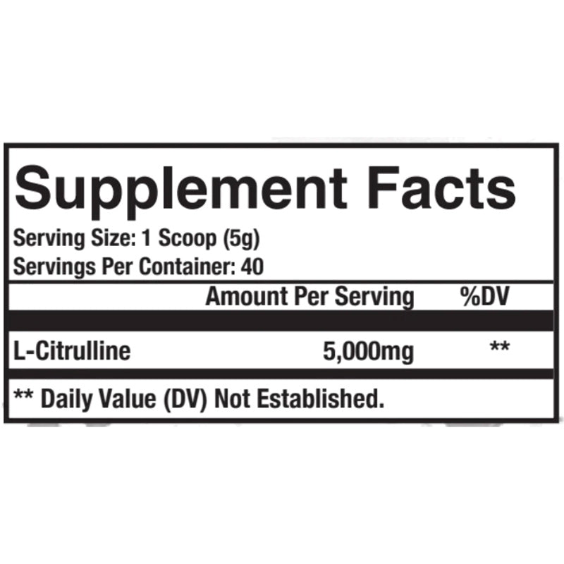 Axe & Sledge Citrulline ingredient label