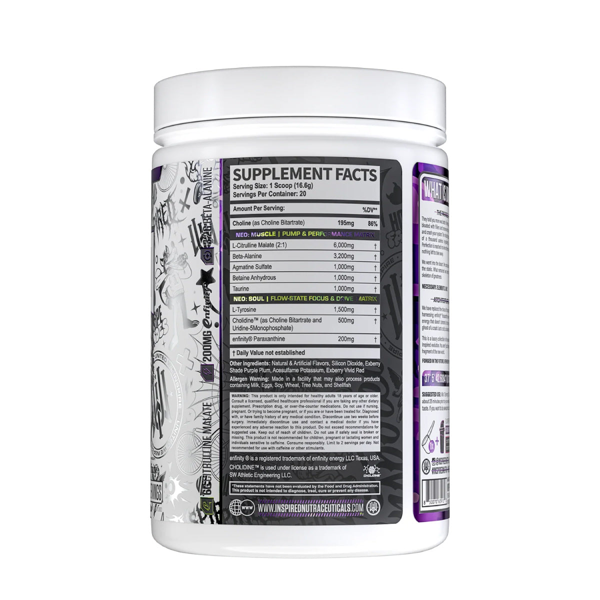 DVST8 NEO Pre Workout ingredient label 2