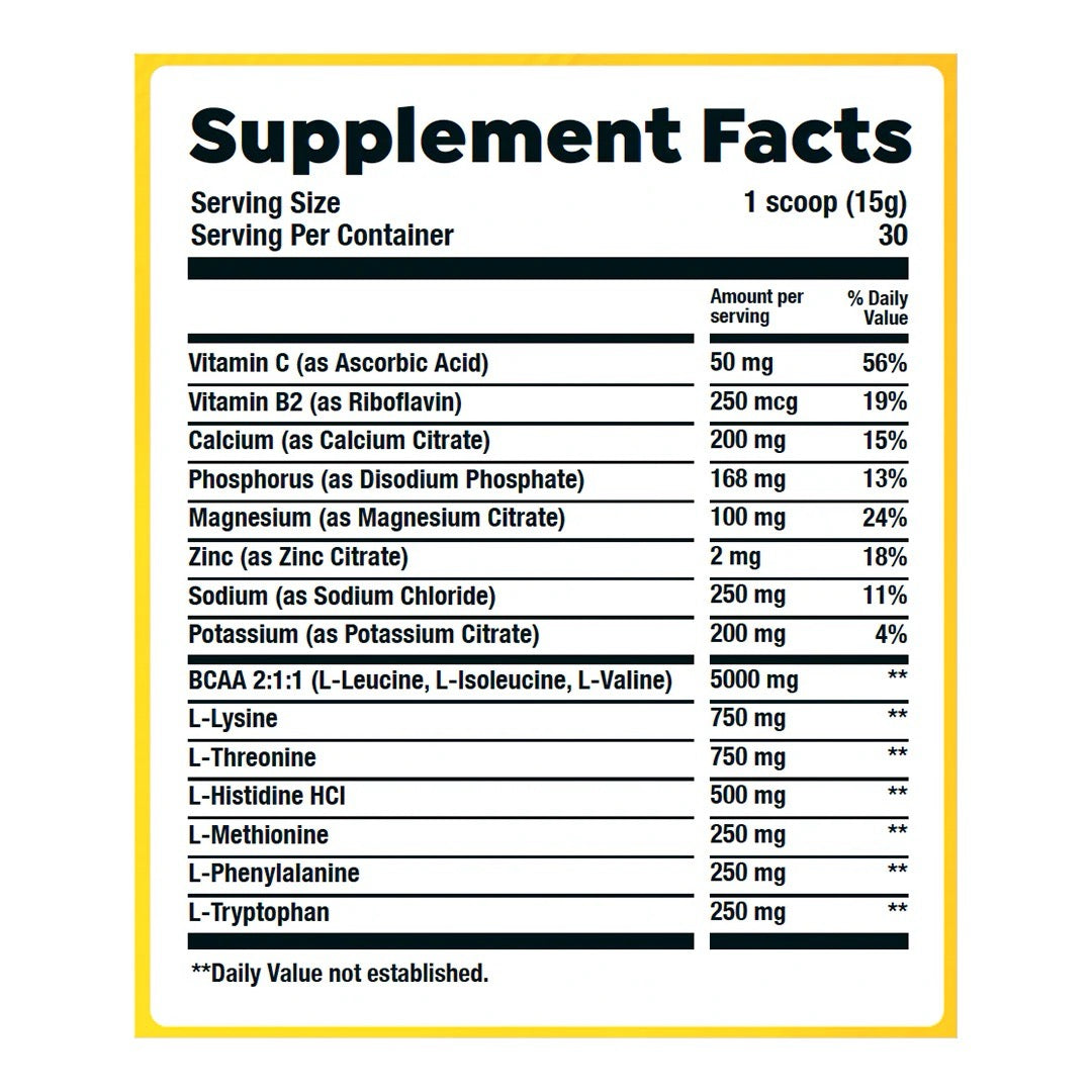 HTLT Perilyte Intra Workout ingredient label