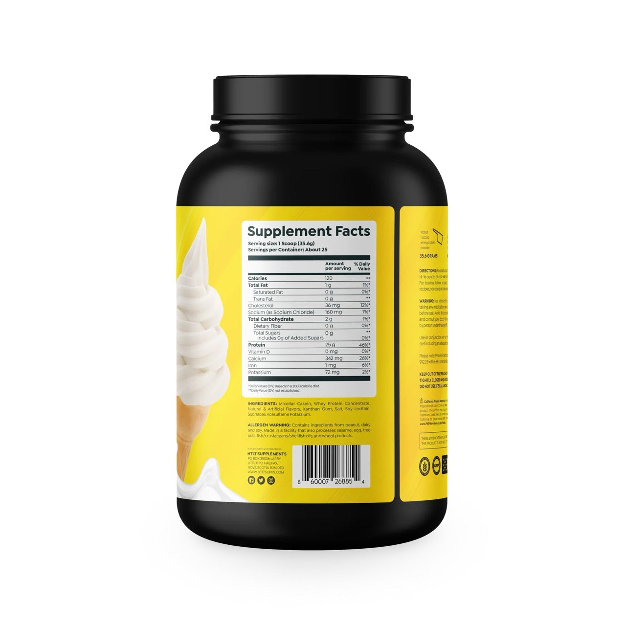 HTLT Casein + Whey Protein ingredient label