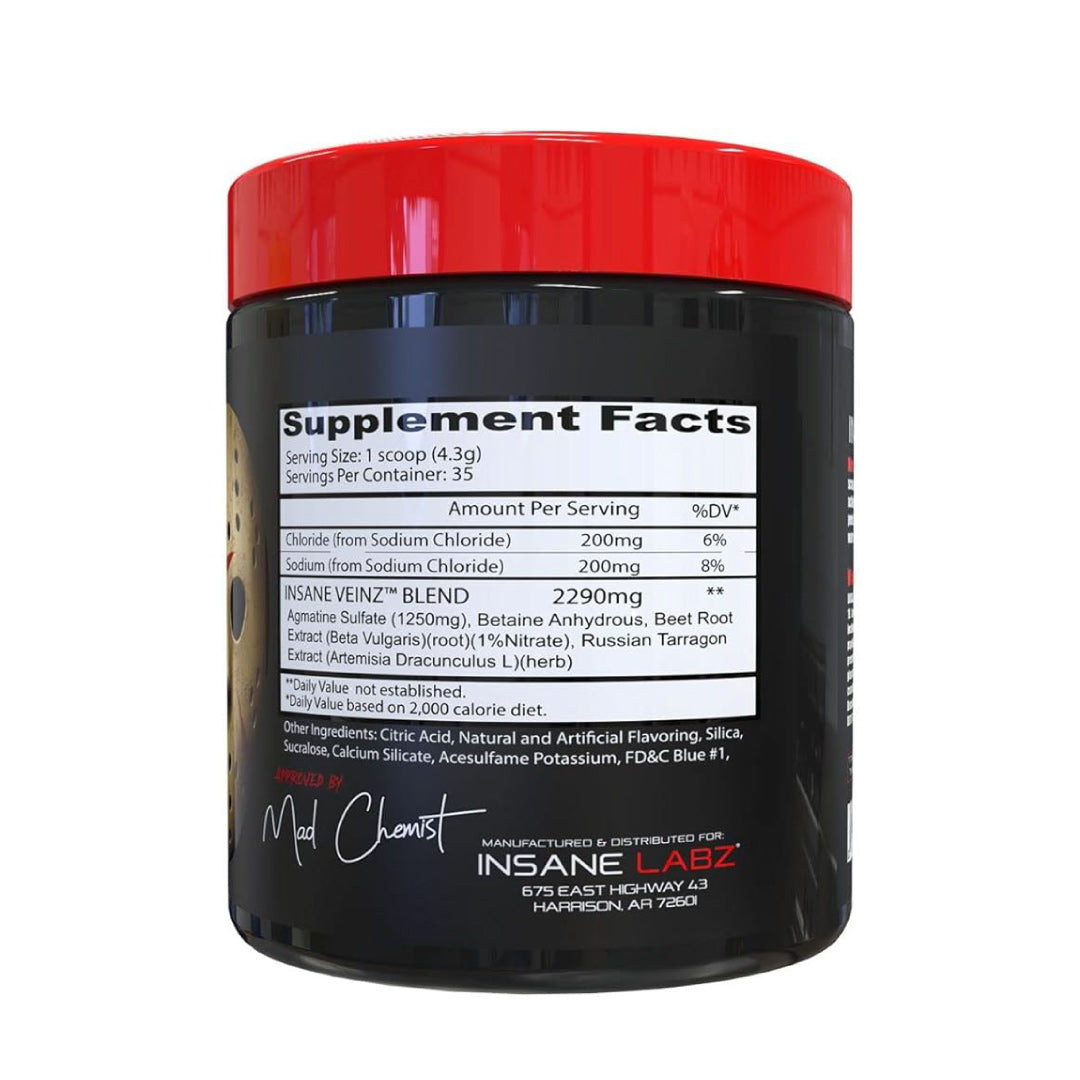 Insane Veinz Pump Pre Workout ingredient label 4