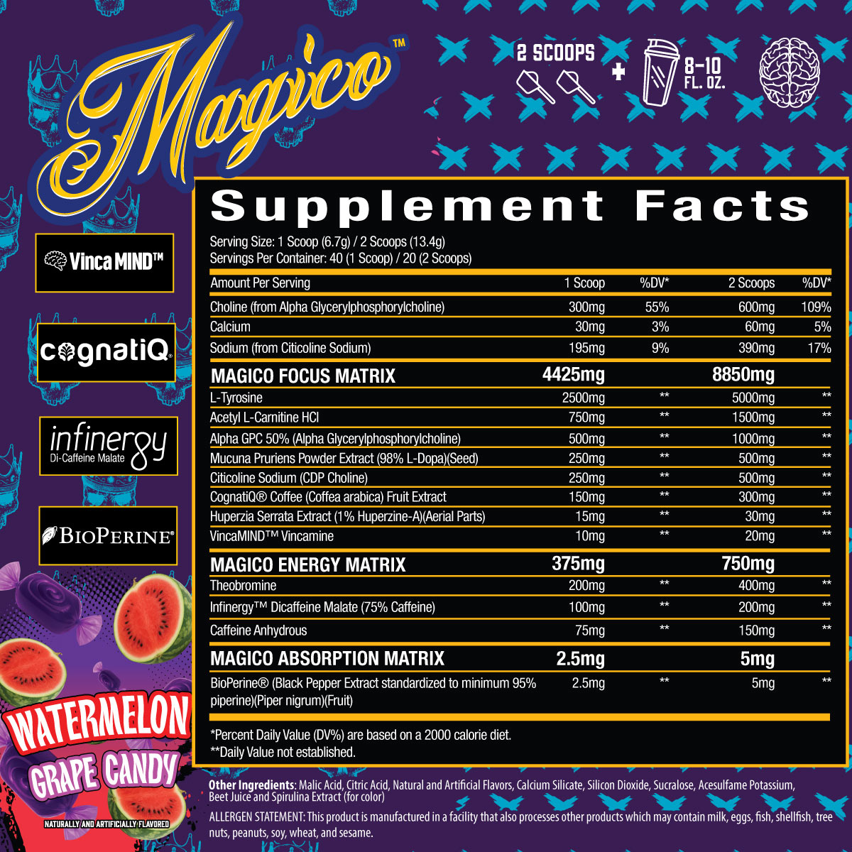 Magico™ Nootropic ingredient label 3