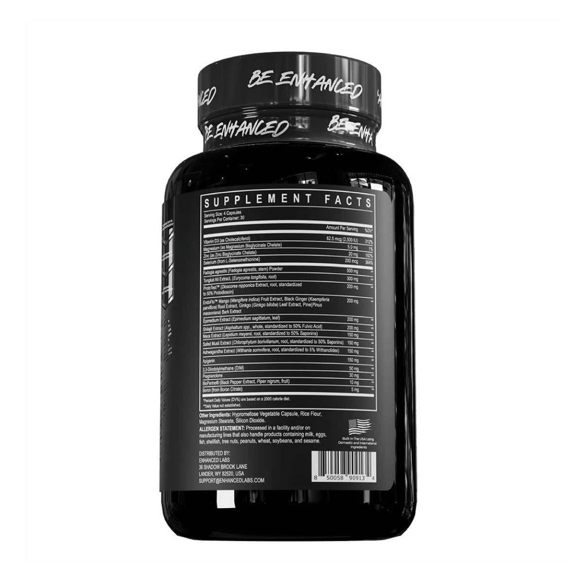 Enhanced Labs Top T ingredient label