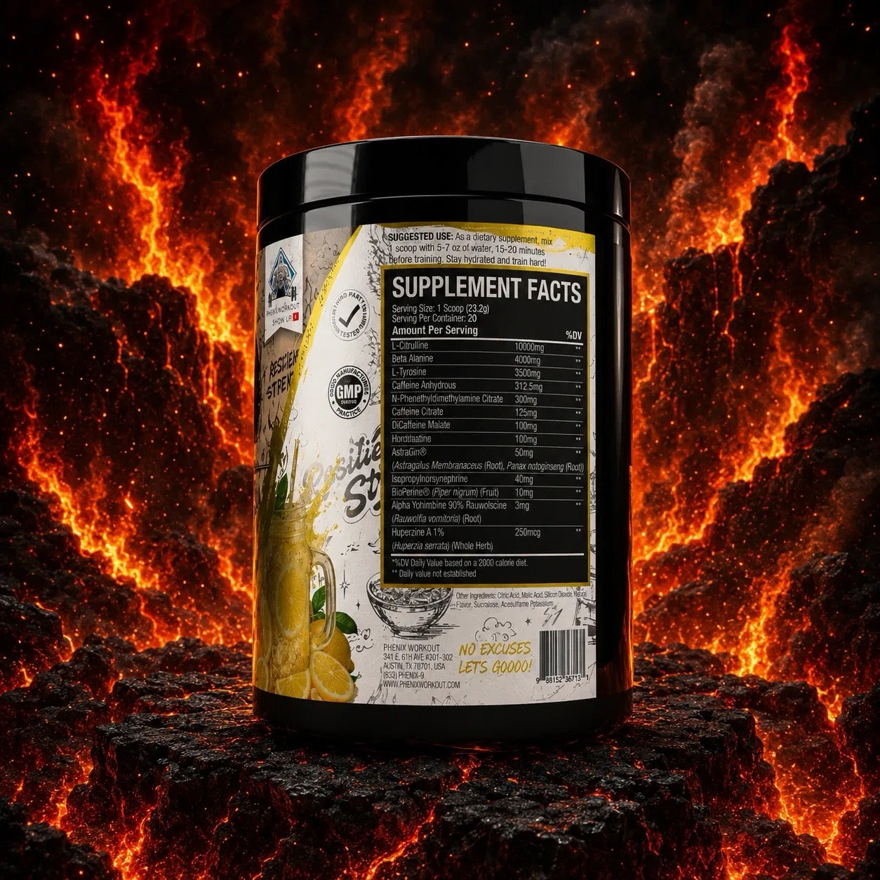 Resilience Strength Pre Workout ingredient label