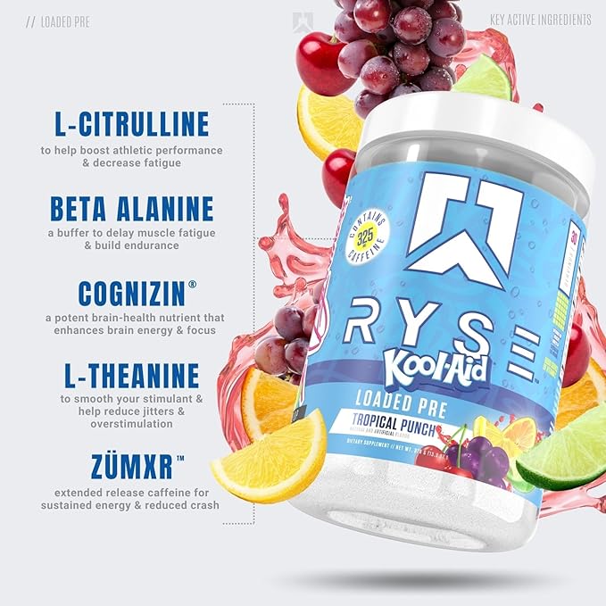 l carnitine ryse Loaded Pre Workout Drink - Ring Pop Cherry - Sugar-Free, Ready to Drink Energy Supplement with 325mg Caffeine, Citrulline & Beta Alanine for Focus & Pump The energy boost provided by the 325mg of caffeine has been noted as robust Ryse Workout Essentials: Buy Ryse