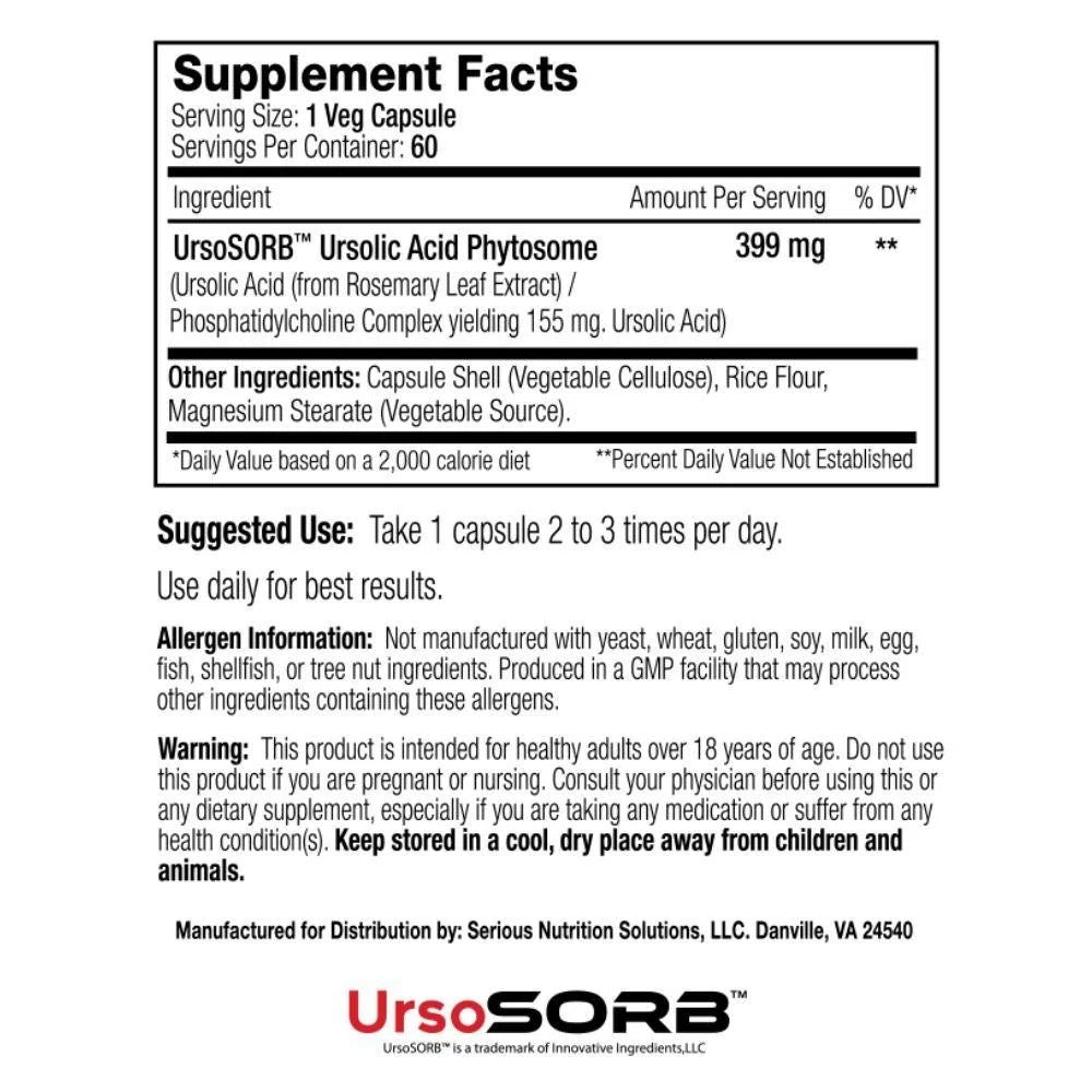 SNS Ursa-Bolic ingredient label