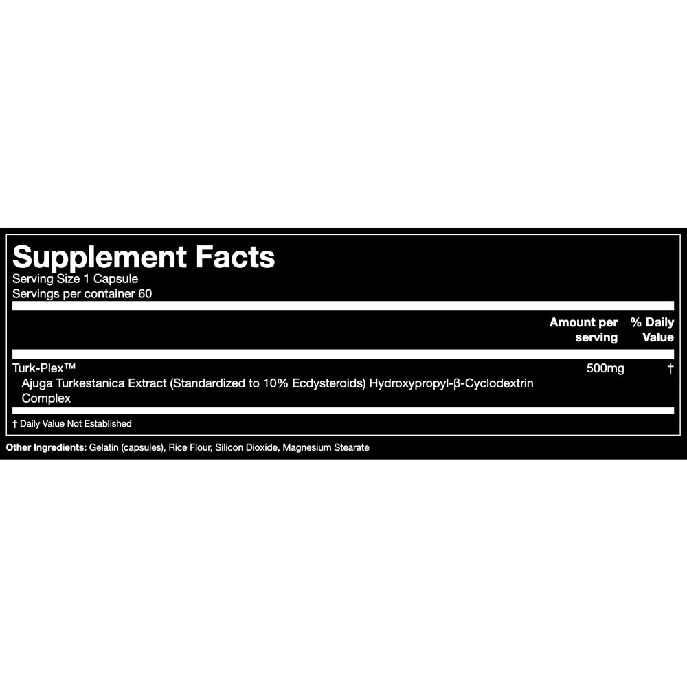 Gorilla Mind Turkesterone (Turk-Plex) ingredient label