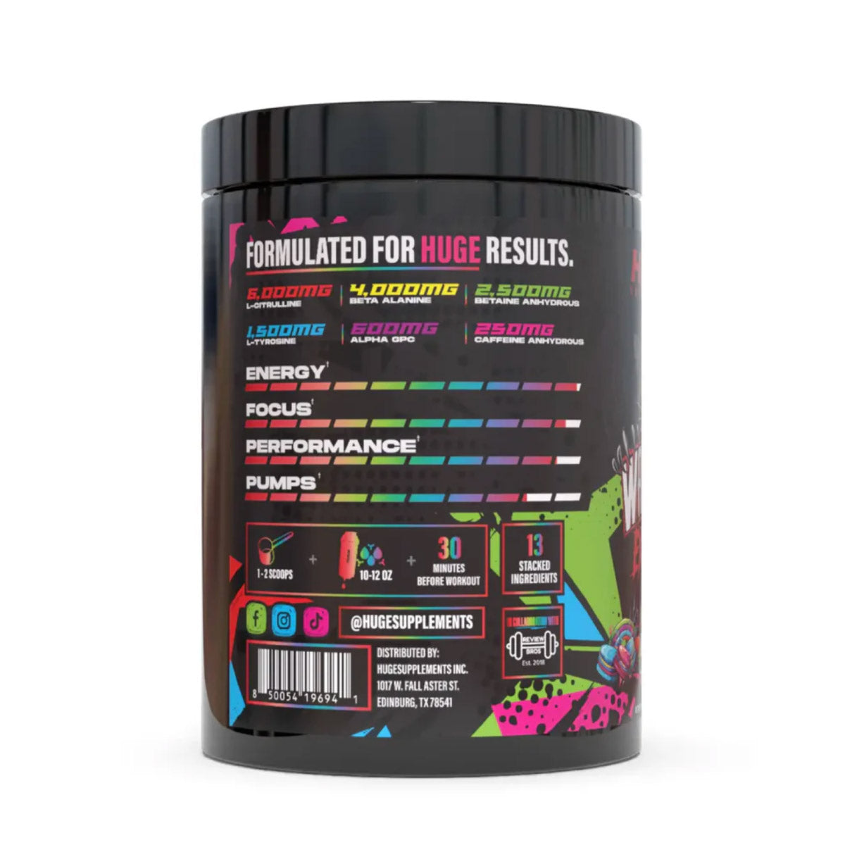 Wrecked Pre Workout ingredient label 2