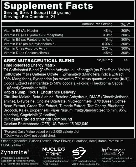 Overflow Ultimate Pump ingredient label