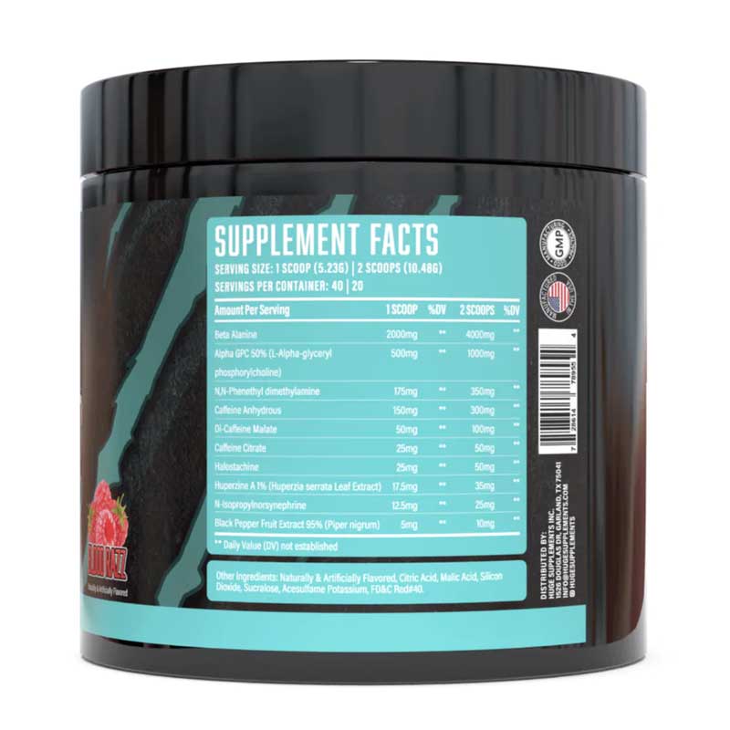 Wrecked Enraged Pre Workout ingredient label 9